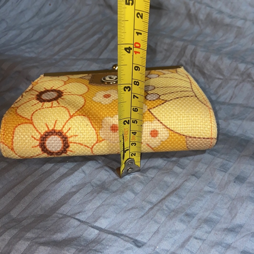Nwot Spartina 449 Leather Linen Coin Purse - Picture 8 of 8